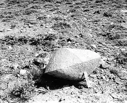 Granite stone polished by windblown sand, Sweetwater County, Wyoming (Bradley, 1930)