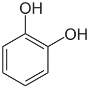 Chemical diagram of a catechol structure.