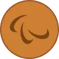 الميدالية البرونزية مع شعار الالعاب البارالمبية