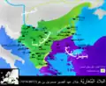 صورة بلغاريا في أكبر حالات توسعها أثناء حكم صامويل