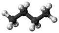 Ball-and-stick model of the butane molecule