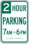 Parking with time restrictions, California
