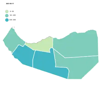 مجموع الوفيات الناجمة عن تفشي COVID-19 لكل فرد في أرض الصومال