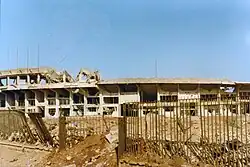Exterior of the destroyed Camille Chamoun stadium