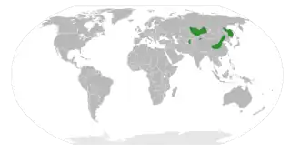 Range of the section Caragana