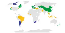 Carbon taxes and emission trading worldwide.svg