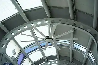 Ceiling fan with wingtip devices