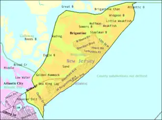 Census Bureau map of Brigantine, New Jersey.