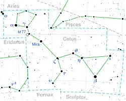 Location of Tau Ceti