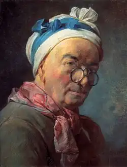 لوحة لجيان بابتيست سايمون شاردين, صورة شخصية تعود لعام 1771م محفوظة في متحف اللوفر.