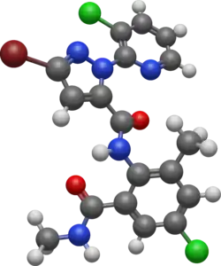 Chlorantraniliprole 3D molecular model generated using Avogadro software