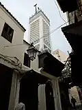 المدخل الرئيسي للمسجد من شارع الطالعة الكبيرة .