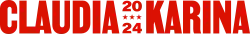 شعار كتلة حمراء كتب عليها كلوديا 24 كارينا