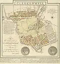 خريطة لمدينة Clerckenwell من عام 1805م
