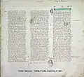 مخطوطة الفاتيكان (300-325) ، نهاية إنجيل لوقا وبداية إنجيل يوحنا