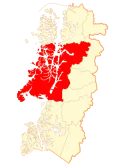 Location of the Commune of Aisén in Aysén del General Carlos Ibáñez del Campo Region