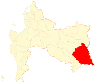 Location of commune in the إقليم بيو بيو