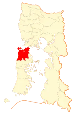 Map of Ancud commune in Los Lagos Region
