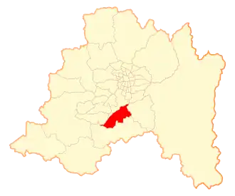Map of Buin commune in the Santiago Metropolitan Region