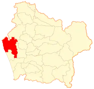 Map of Carahue commune in the Araucanía Region