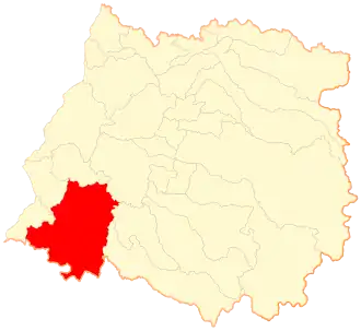 Location of the Cauquenes commune in the Maule Region