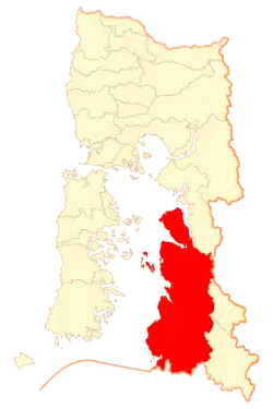 Location of Chaitén commune in Los Lagos Region