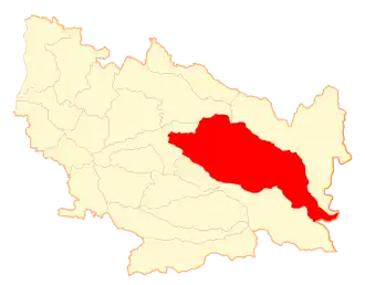 Map of the Coihueco commune in the Biobío Region
