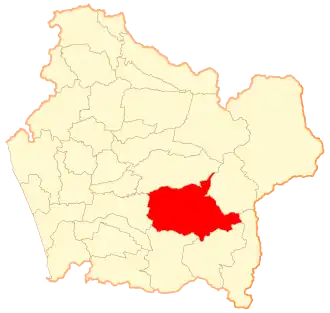 Map of Carahue commune in the إقليم أروكانيا