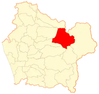 Map of the Curacautín commune in the Araucanía Region
