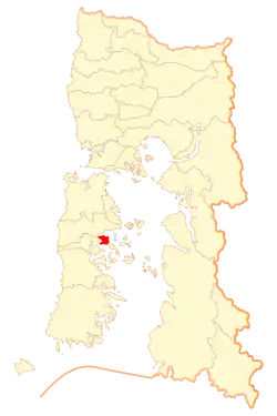 Location of the Commune of Curaco de Vélez in Los Lagos Region