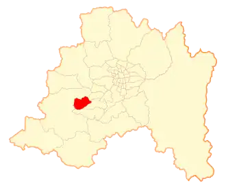 Location of the El Monte commune in the Santiago Metropolitan Region
