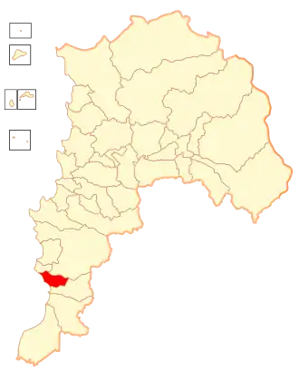 Map of El Tabo commune in the Valparaíso Region