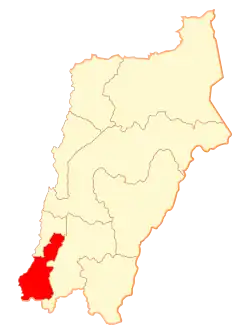 Map of the commune of Freirina in the Atacama Region