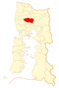 Location of Frutillar commune in the Los Lagos Region