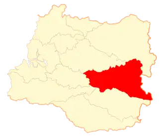 Map of the Futrono commune in Los Ríos Region