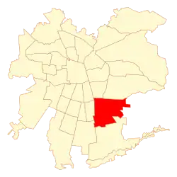 Map of the La Florida commune within سانتياغو