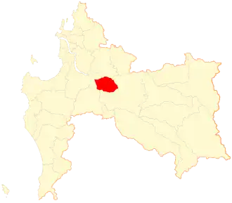 Map of Laja commune in the Bío Bío Region