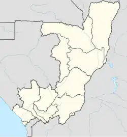 A map of Republic of the Congo with Brazzaville marked in the south of the country.