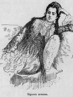 امرأة ارمنية عثمانية من إسطنبول تعود الرسمة لعام 1878.