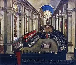 Il Concilio di Trento tenutosi nella Chiesa di Santa Maria Maggiore, in un dipinto conservato presso il Museo Diocesano Tridentino
