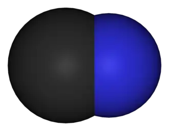 نموذج الكرة والعصا of the cyanide anion