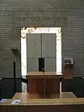 Closeup of the Torah Ark and the onyx around it.