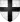 Black cross on a white background