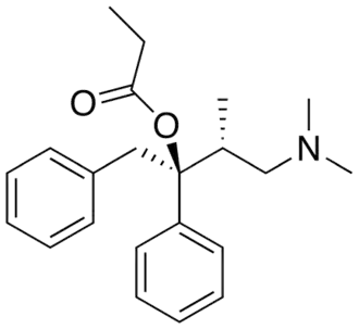 Chemical structure of Dextropropoxyphene.