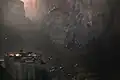 منظر دير روسانو مع حلول الظلام.