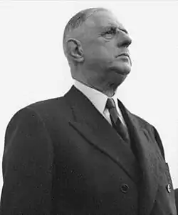 شارل ديغول (1890–1970) خدم في المنصب من عام 1959 حتى عام 1969