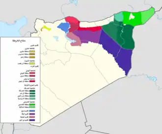 De facto cantons of Rojava (2016)