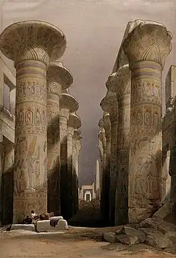 أعمدة قاعة الأعمدة الكبرى ، في "الأرض المقدسة وسوريا وإدوميا والعربية ومصر والنوبة"