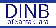 The logo of the Deposit Insurance National Bank of Santa Clara. Two horizontal lines are on the top and bottom of the logo. The letters 'DINB' are large, and 'of Santa Clara' are below it in a smaller font.