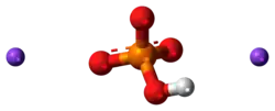 Ball-and-stick model of the component ions of disodium phosphate